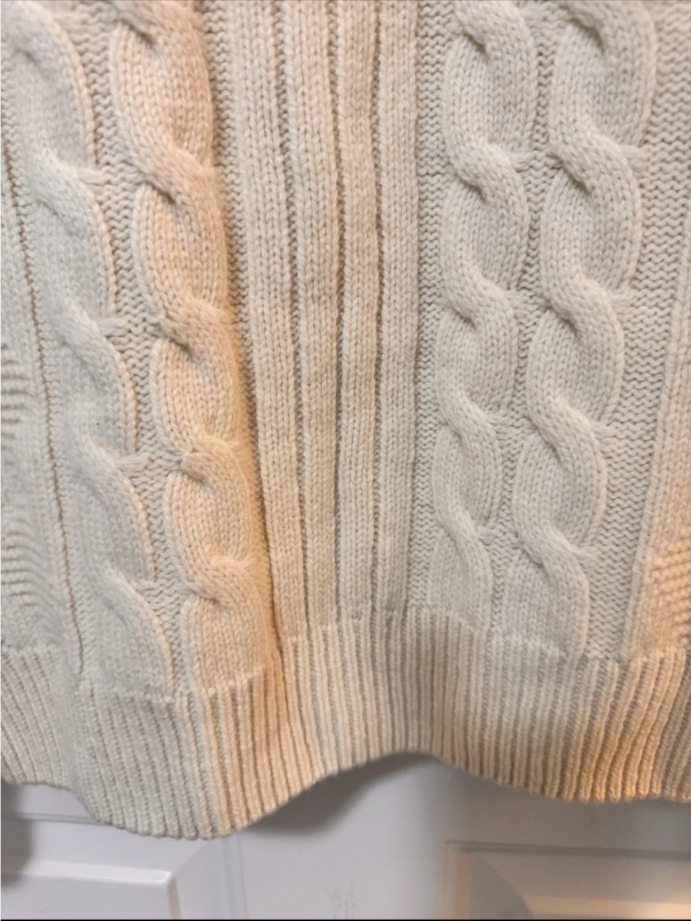 Spier & Mackay Cream Chunky Cable Knit Cardigan Wool Size Medium Men NWT - Picture 11 of 12